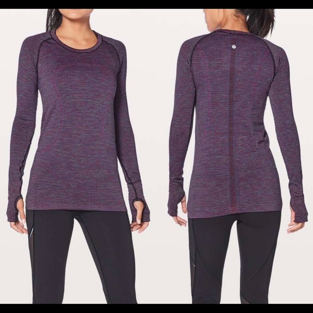 Lululemon Swiftly Tech long sleeve PKPD/BLK/LAVB